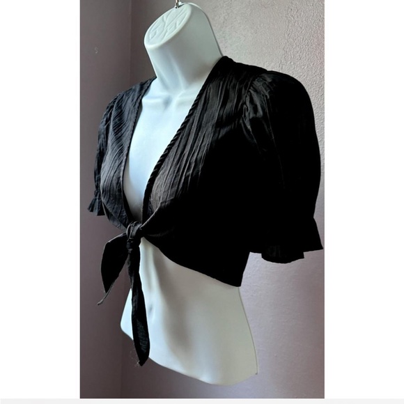 Forever 21 Ruffled Front Tie Crop Top - Picture 2 of 3